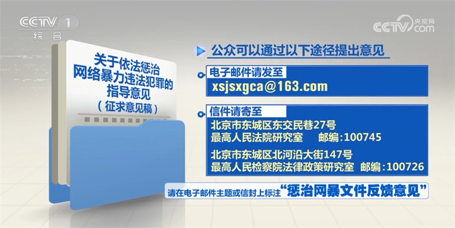 最高人民法院 最高人民检察院 公安部关于依法惩治网络暴力违法犯罪的指导意见